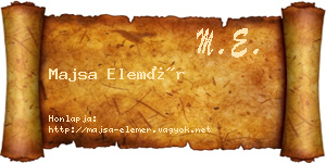 Majsa Elemér névjegykártya